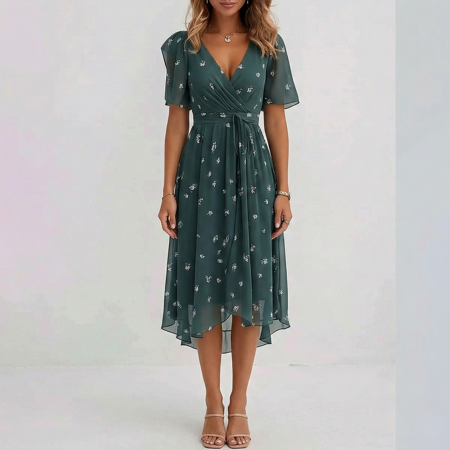 Radiant Floral Midi Dress