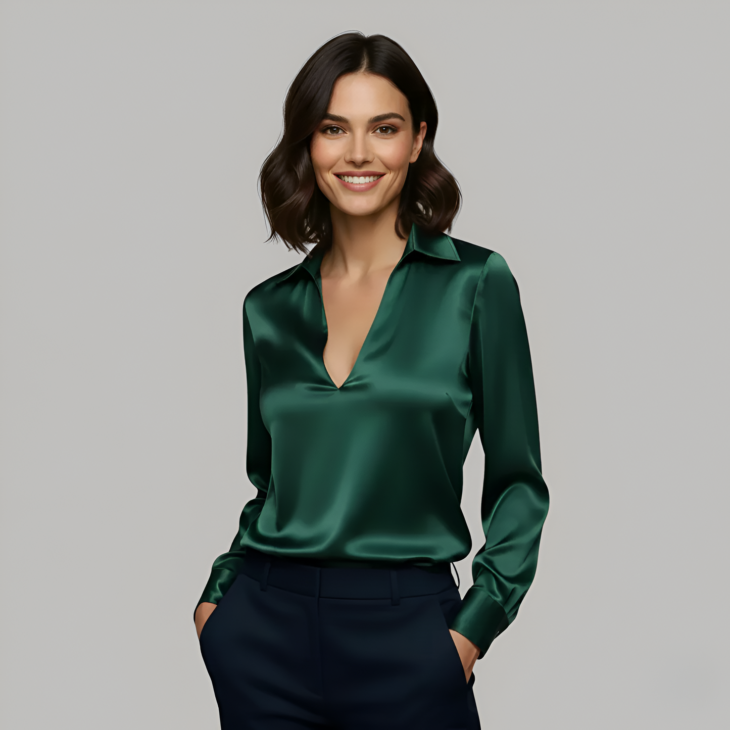 Sleek Blouse V Neck