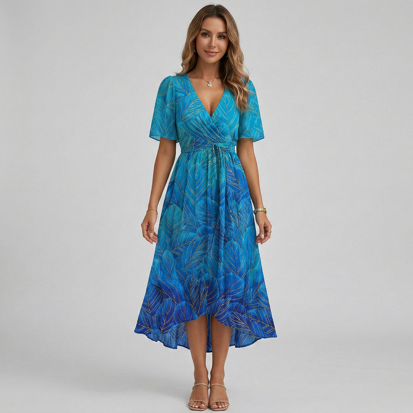 Radiant Floral Midi Dress