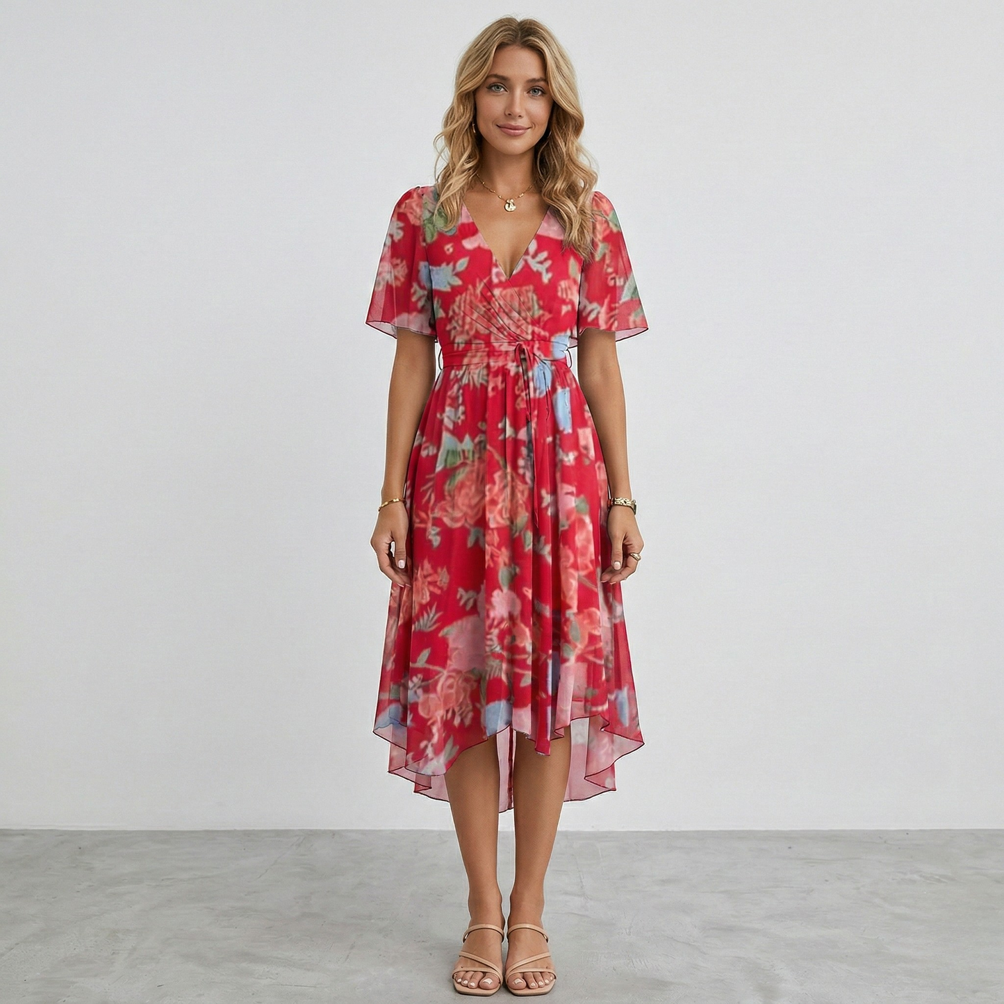 Radiant Floral Midi Dress