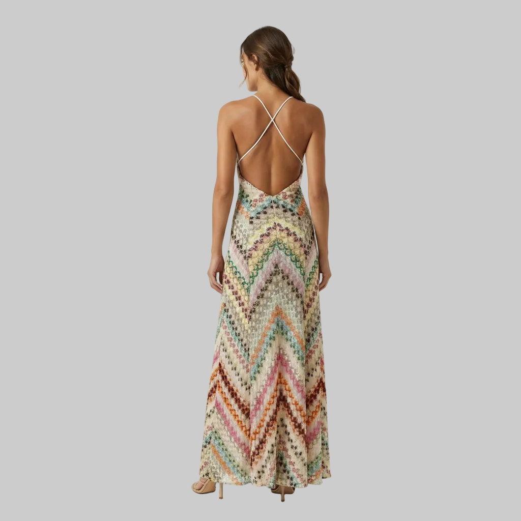 Striped Knit Maxi Dress