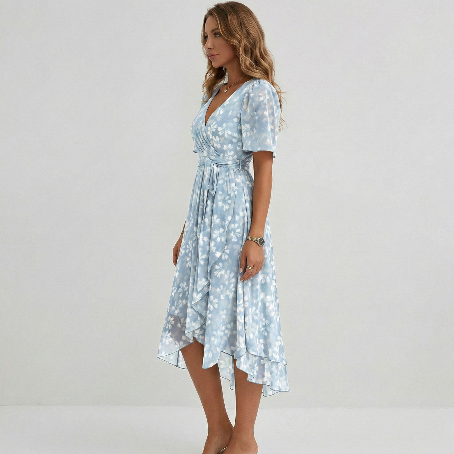Radiant Floral Midi Dress