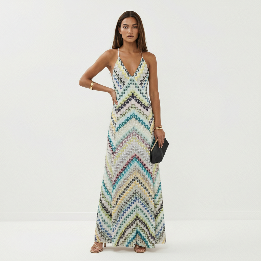 Striped Knit Maxi Dress