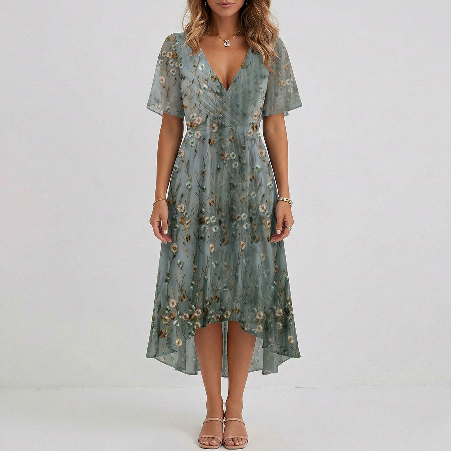 Radiant Floral Midi Dress