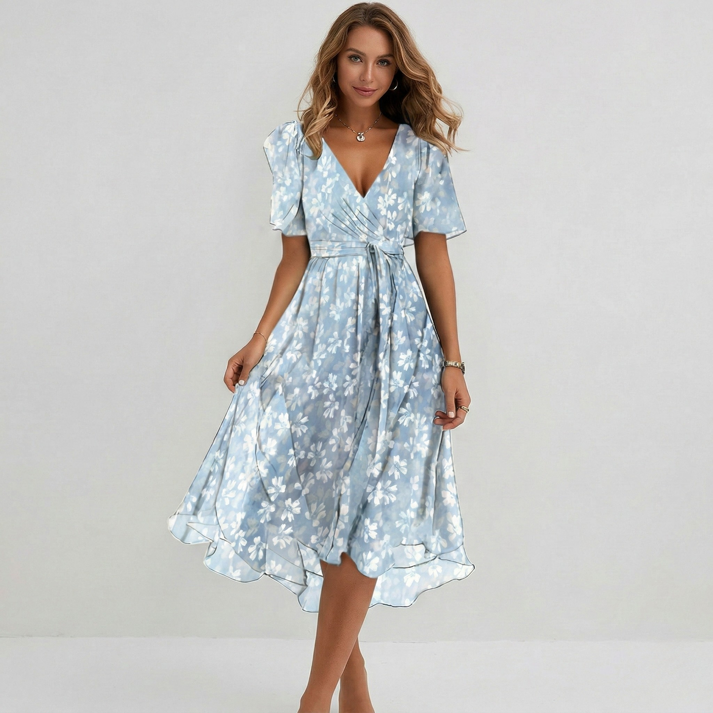 Radiant Floral Midi Dress