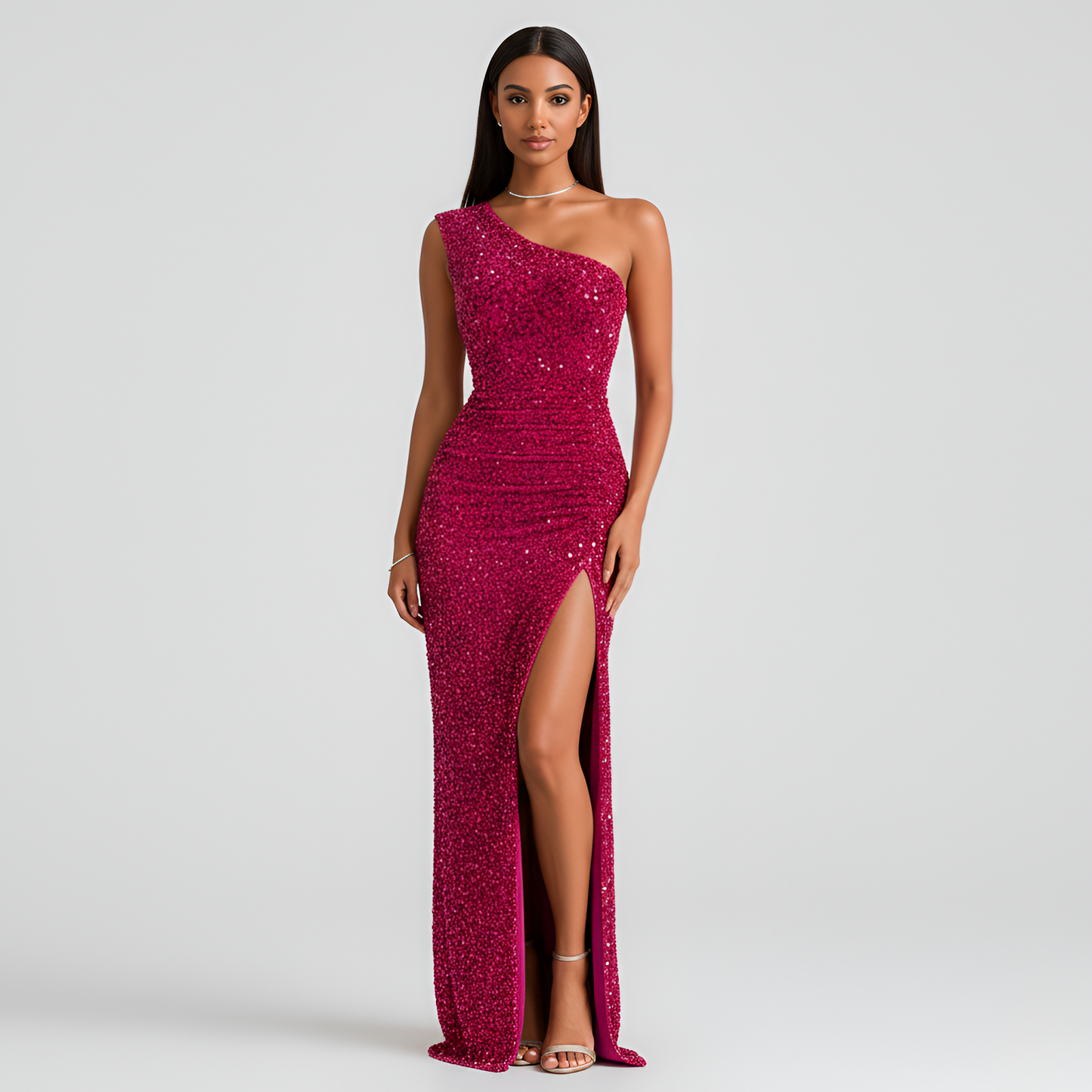 Chic One Shoulder Maxi Dress