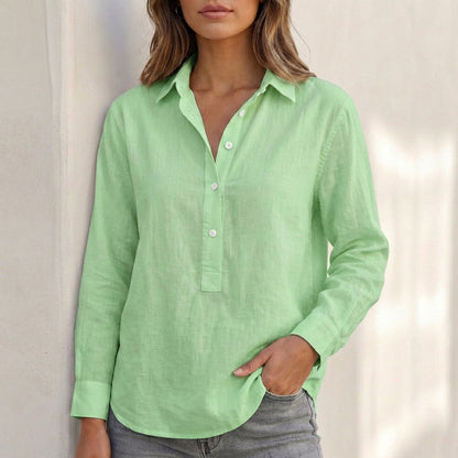 Relaxed V Neck Popover Shirt