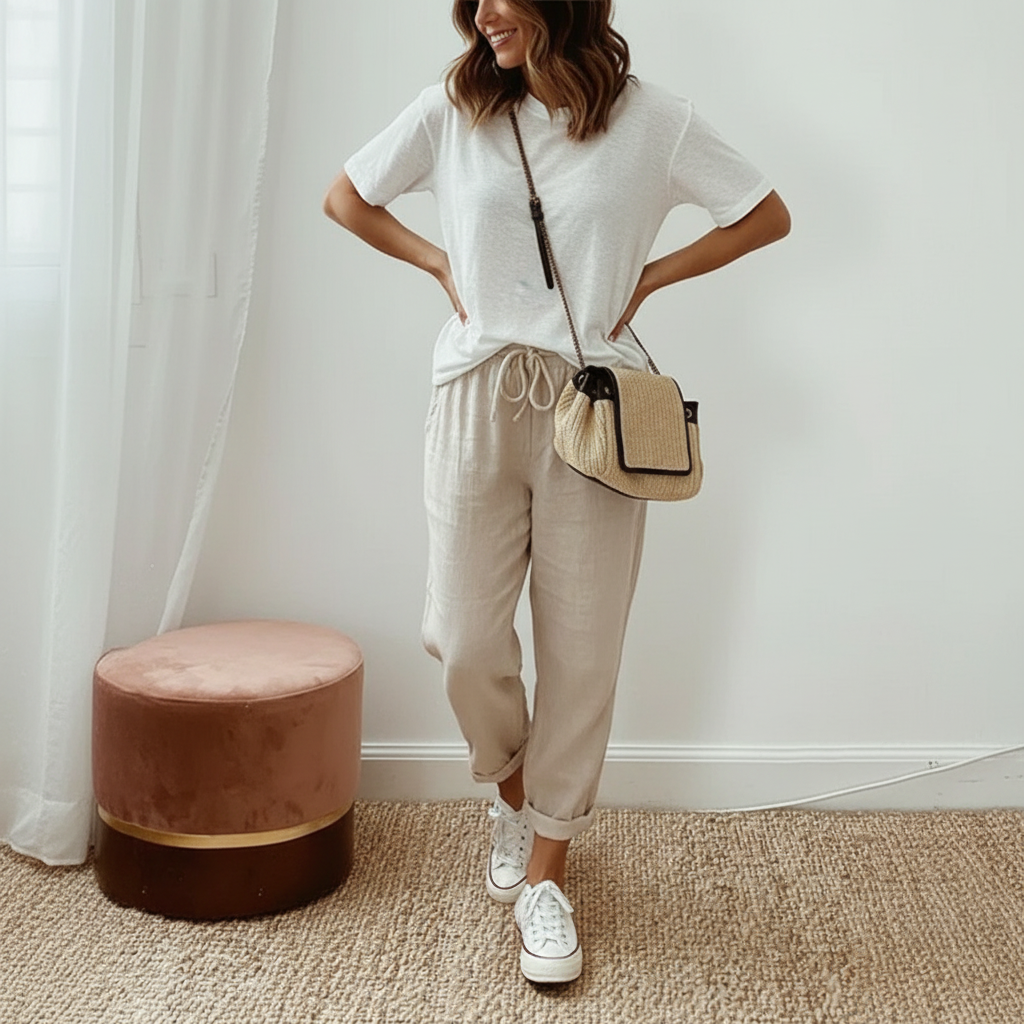 Jenny - Airy Women's Trousers in Cotton-Linen Blend for Comfort & Style 7