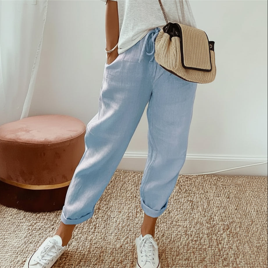 Jenny - Airy Women's Trousers in Cotton-Linen Blend for Comfort & Style 8