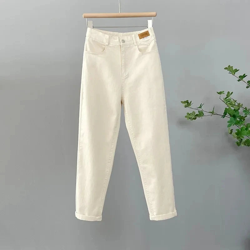 Korean High Waist Baggy Jeans for Women - Loose Fit Casual Denim Pants 1