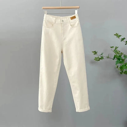 Korean High Waist Baggy Jeans for Women - Loose Fit Casual Denim Pants 1