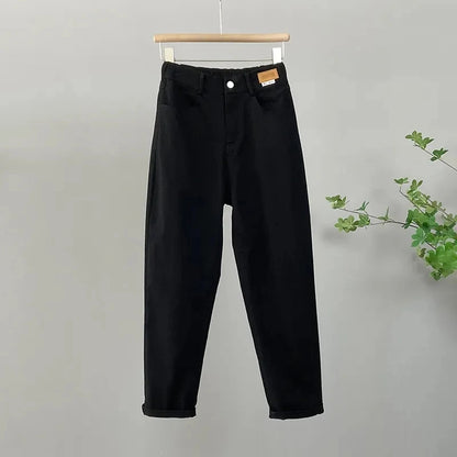 Korean High Waist Baggy Jeans for Women - Loose Fit Casual Denim Pants 3