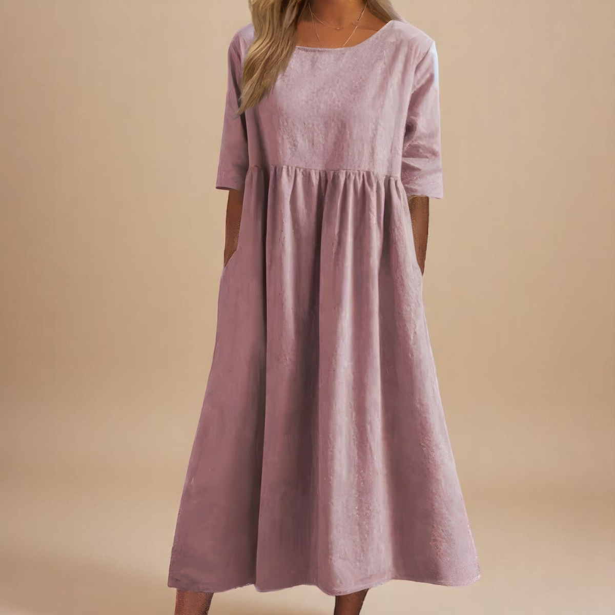 Lightweight Cotton Summer Dress with Flattering Fit and Pockets 7