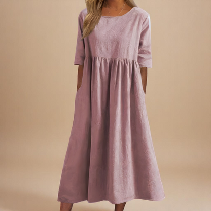 Lightweight Cotton Summer Dress with Flattering Fit and Pockets 7