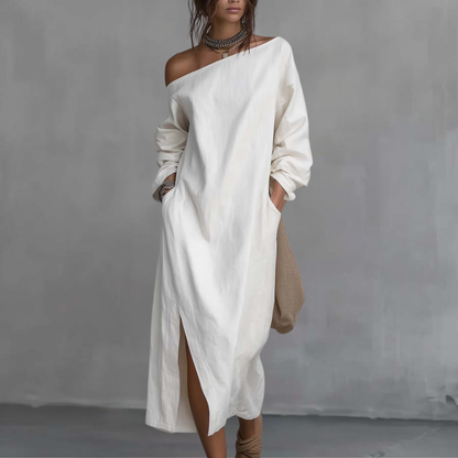 Airy Cotton Linen Midi Dress