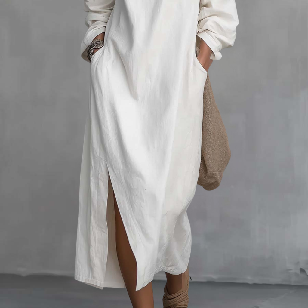 Airy Cotton Linen Midi Dress