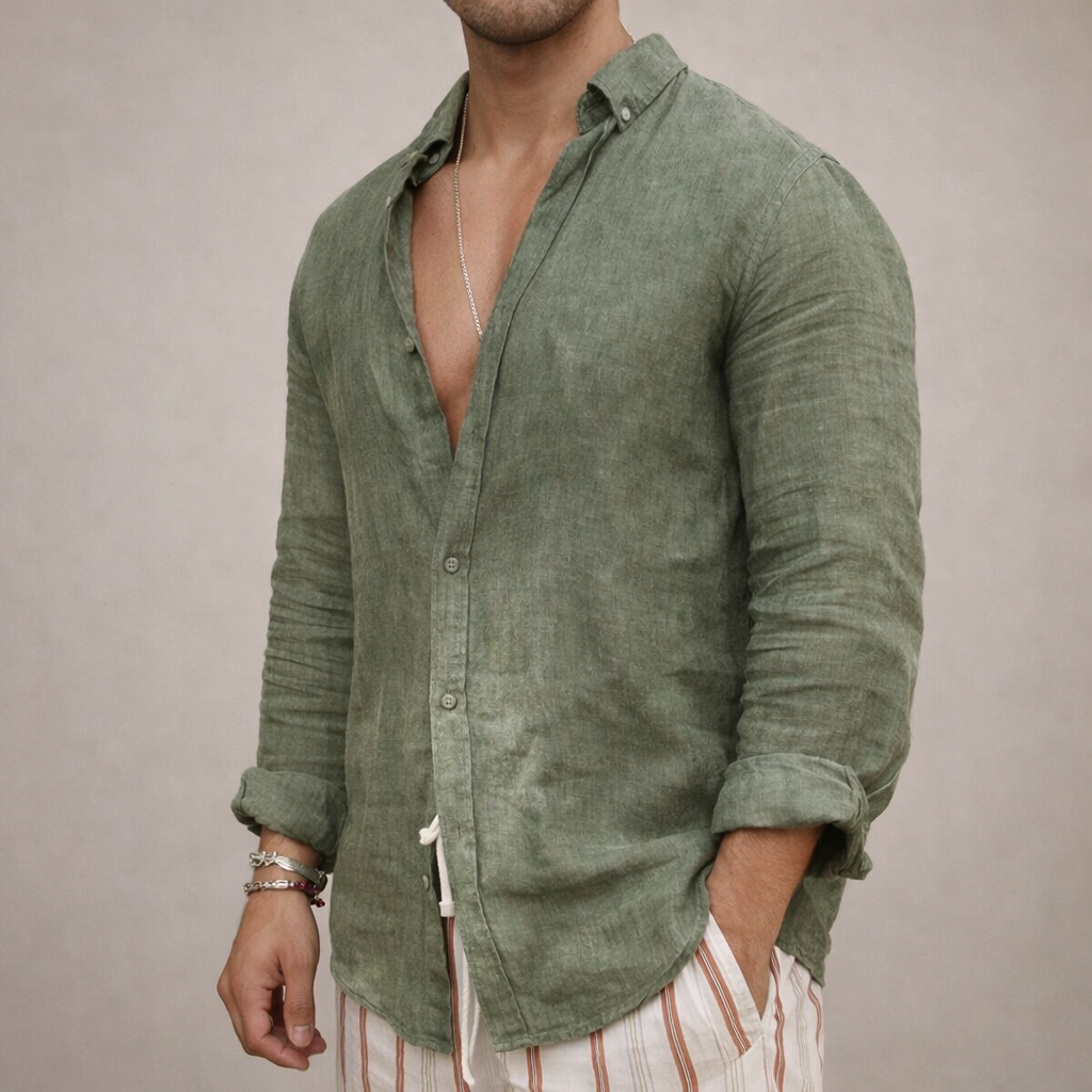 Slim Linen Shirt Button Down