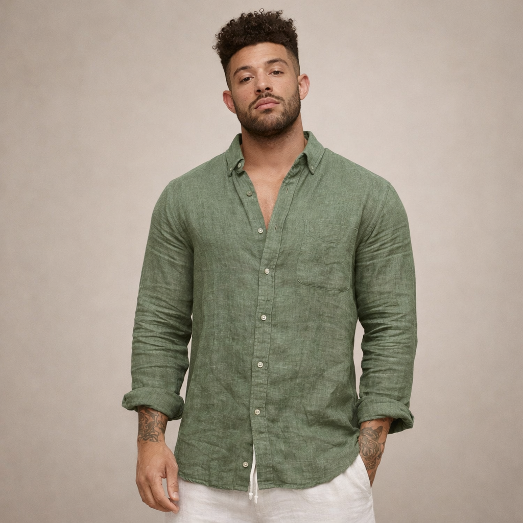 Slim Linen Shirt Button Down