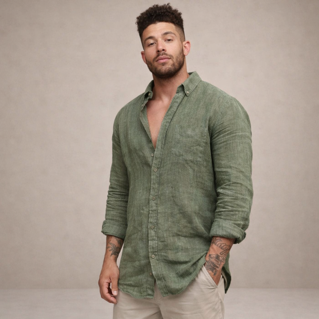 Slim Linen Shirt Button Down