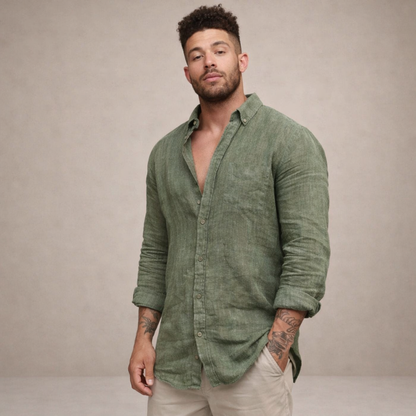 Slim Linen Shirt Button Down