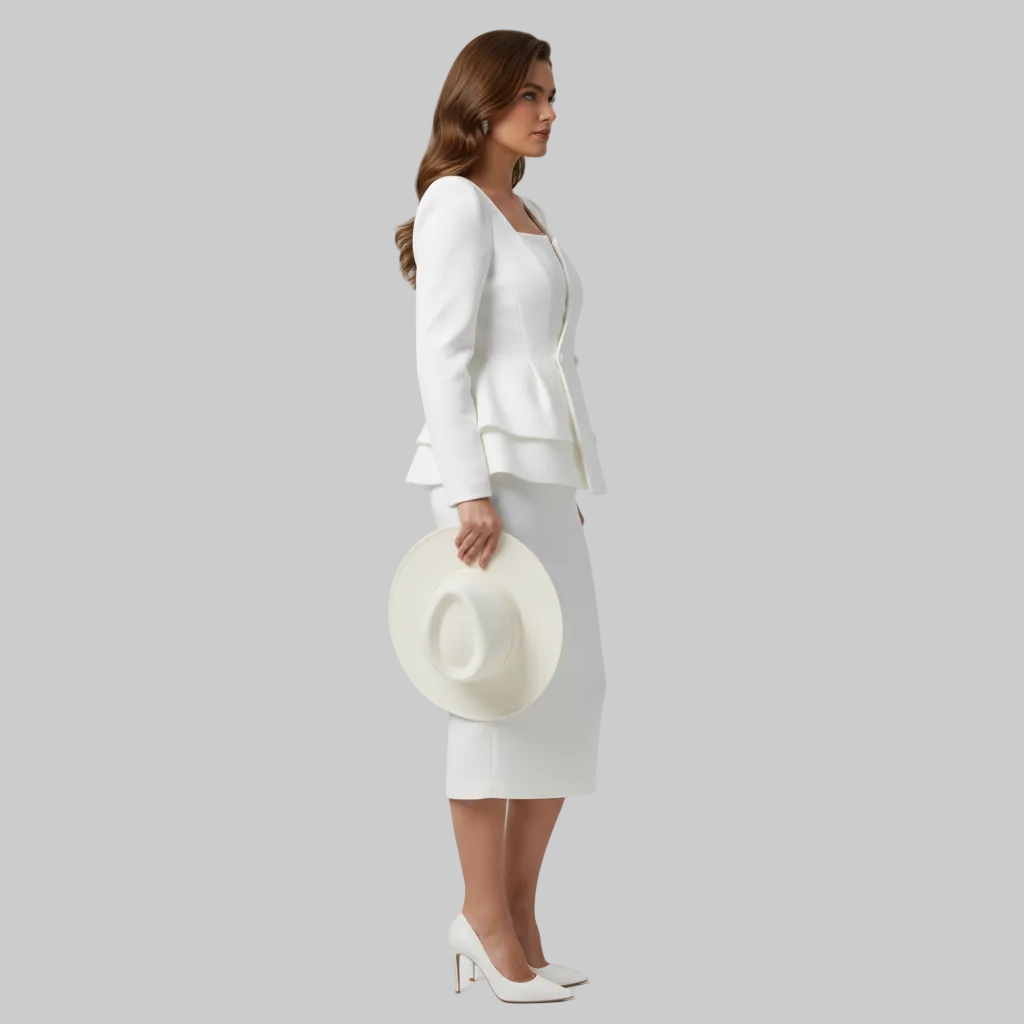 Polished Blazer Midi Skirt