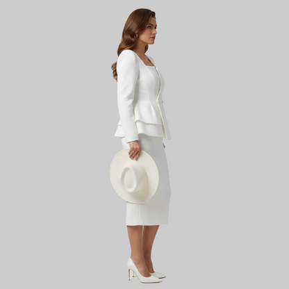 Polished Blazer Midi Skirt