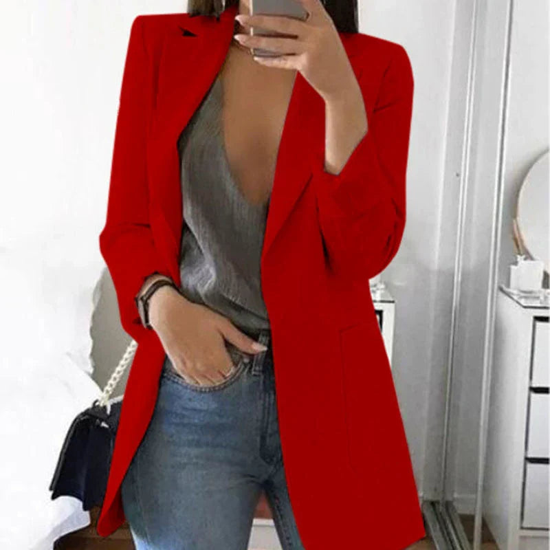 Lightweight Linen Blazer Open Front