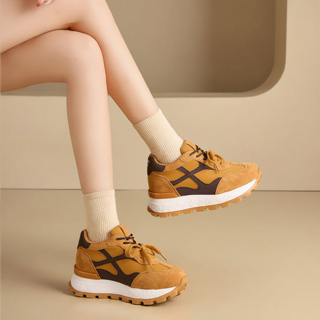 Height Increasing Leather Sneakers