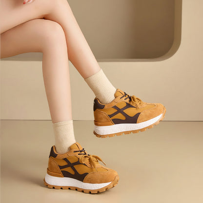 Height Increasing Leather Sneakers
