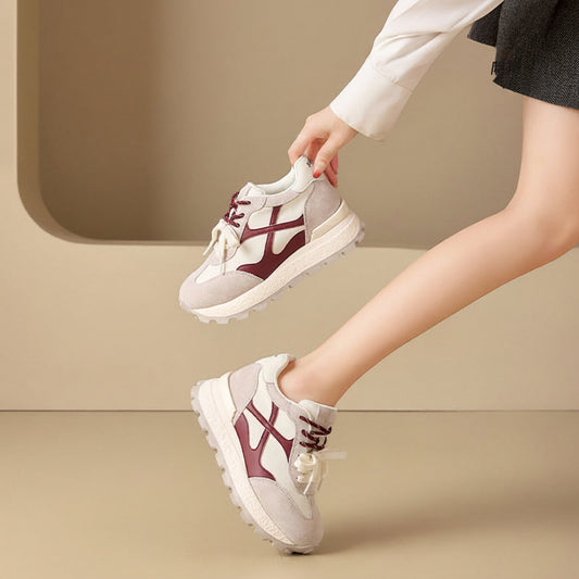 Height Increasing Leather Sneakers