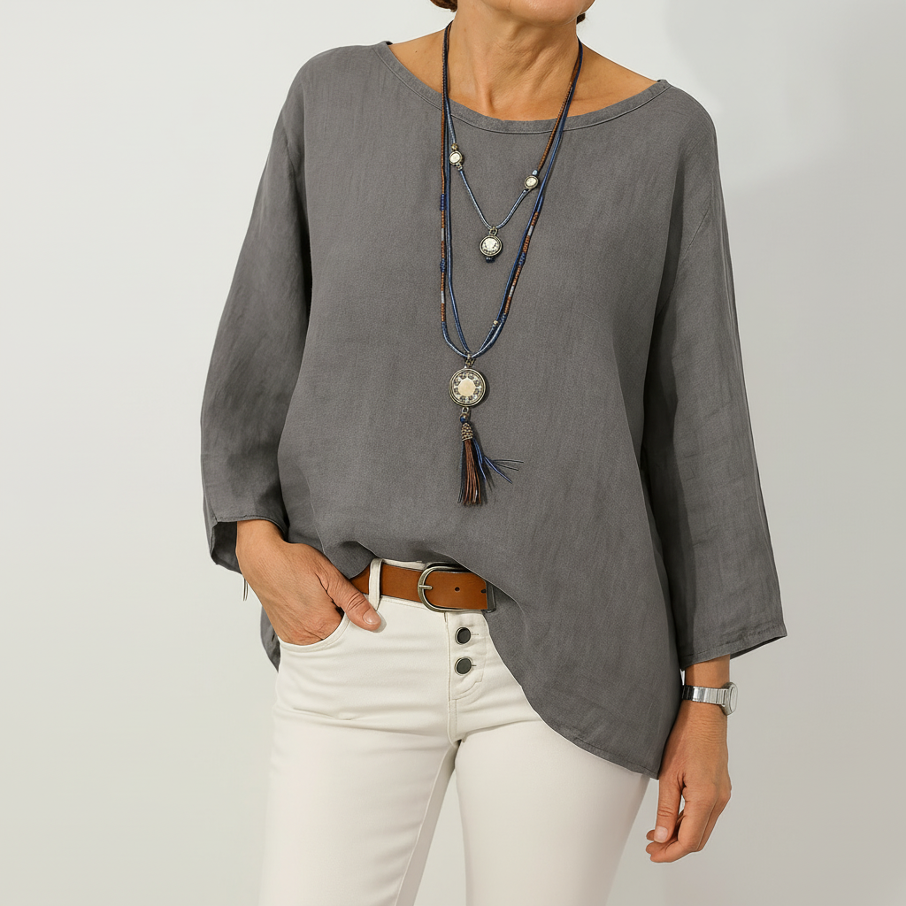 Oversized Linen Tunic Top for Effortless Breezy Style and Comfort 0