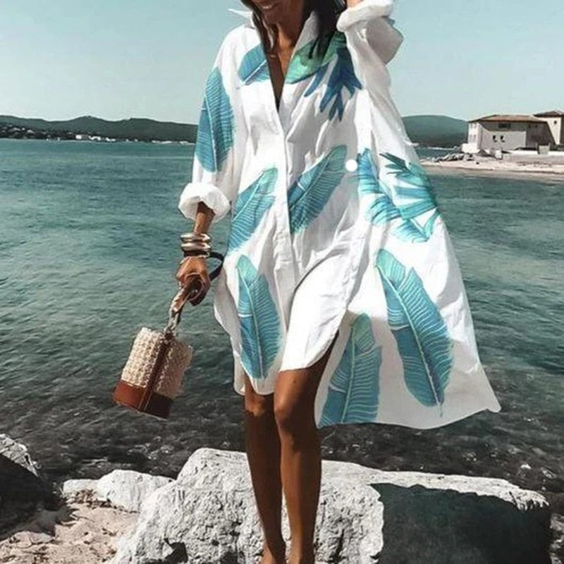 Oversized White Button Up Shirt - Soft, Breathable Fabric for Casual Style 1