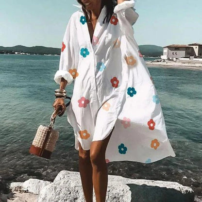 Oversized White Button Up Shirt - Soft, Breathable Fabric for Casual Style 2