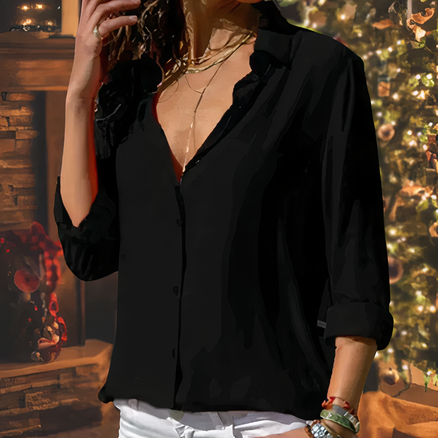 Relaxed Button Down Blouse
