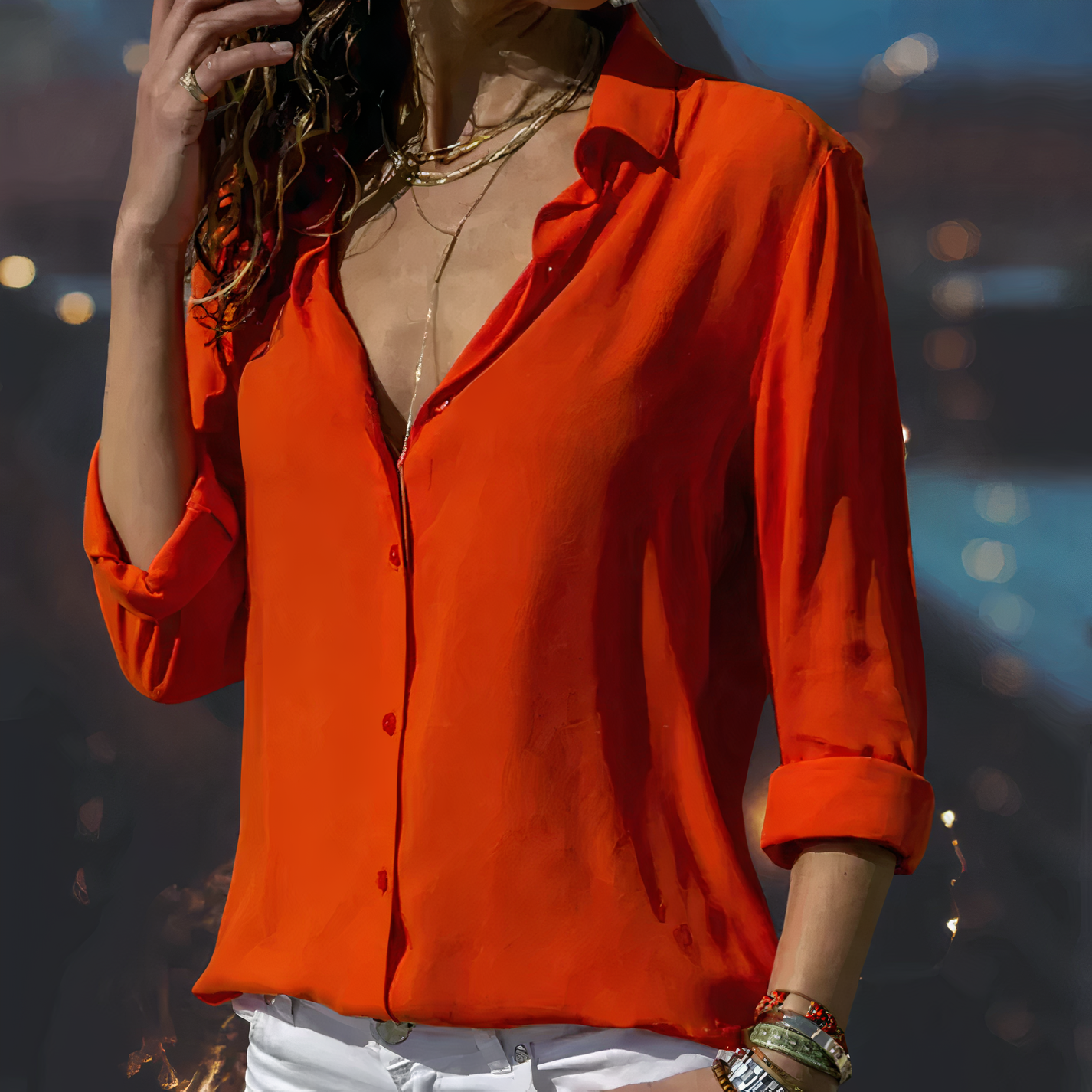 Relaxed Button Down Blouse