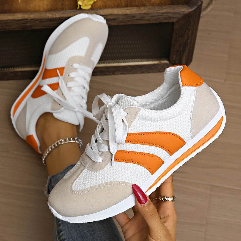 Striped Mesh Casual Sneakers