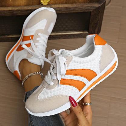 Striped Mesh Casual Sneakers