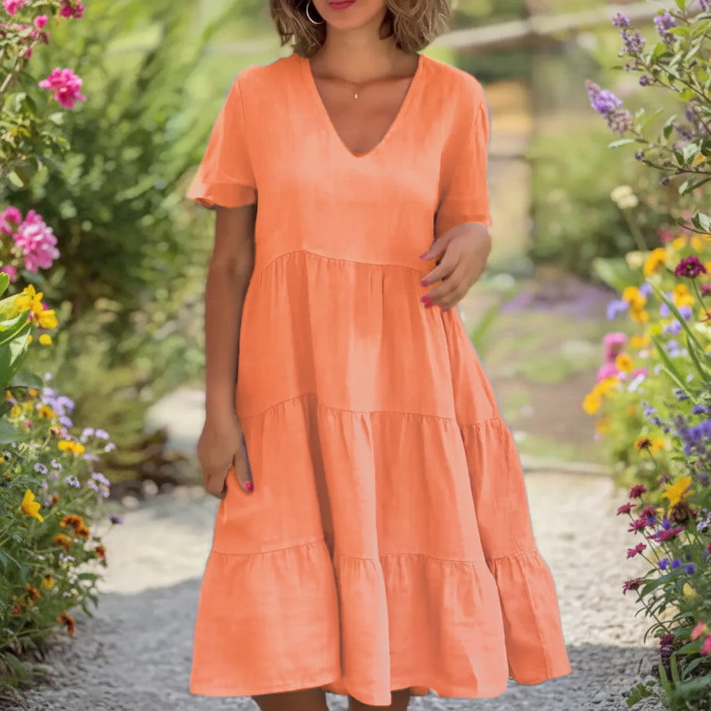 Cotton Linen Casual Swing Dresses