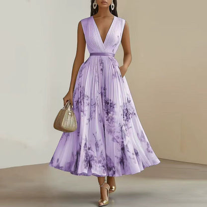 Graceful Pleated Maxi Dress