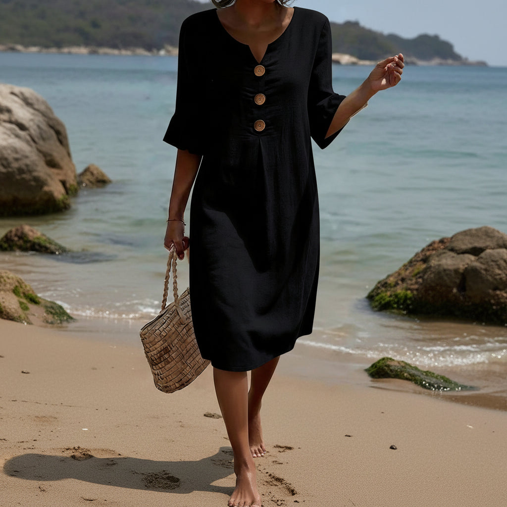 Elegant Casual Linen Midi Dresses