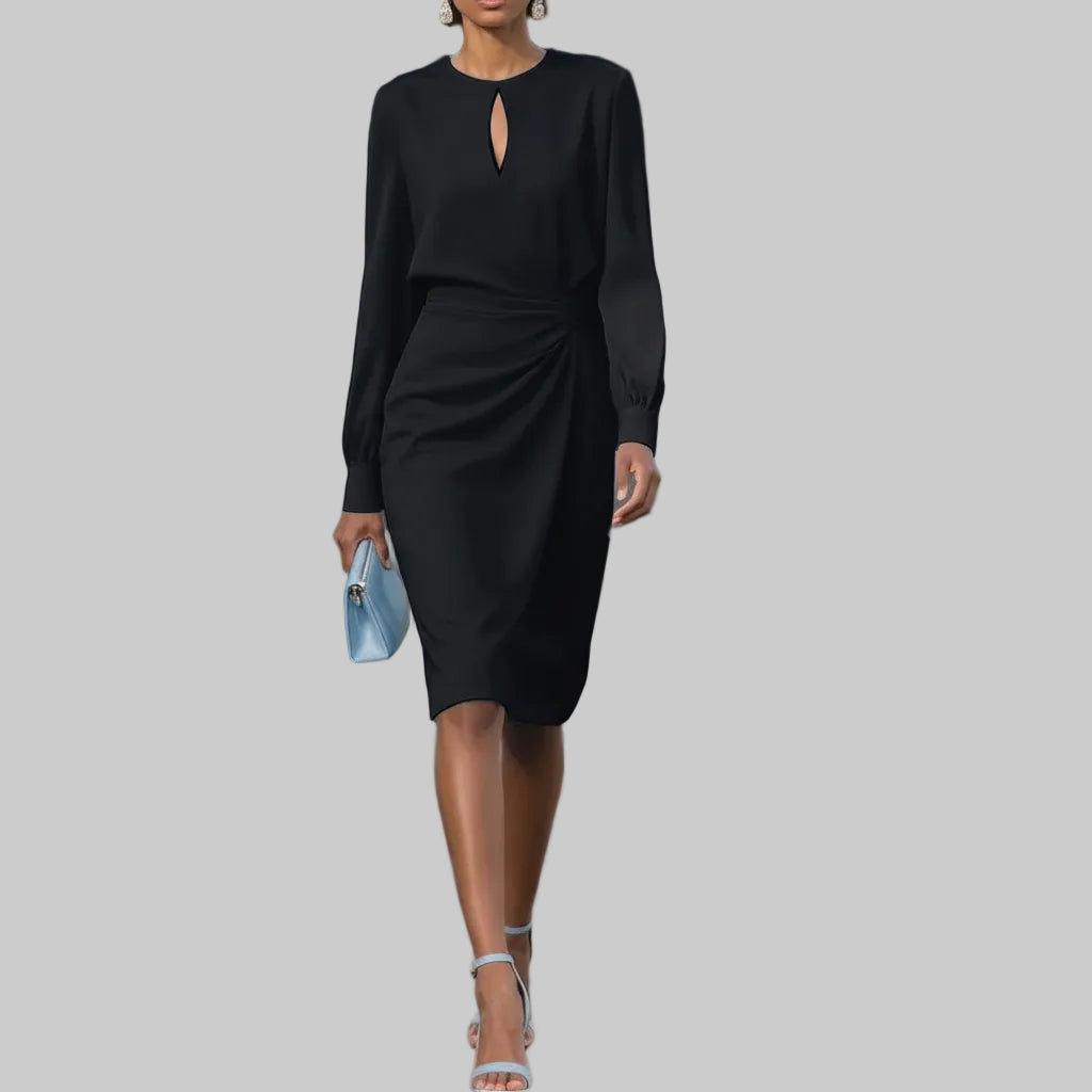 Sleek Midi Dress Long Sleeve
