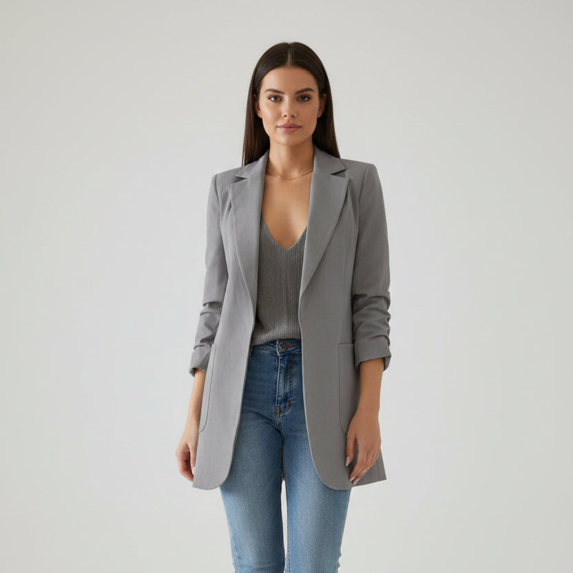 Lightweight Linen Blazer Open Front