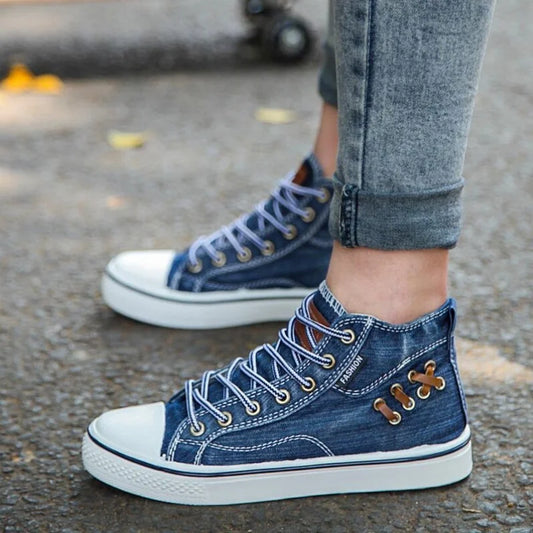 High Top Denim Canvas Sneakers