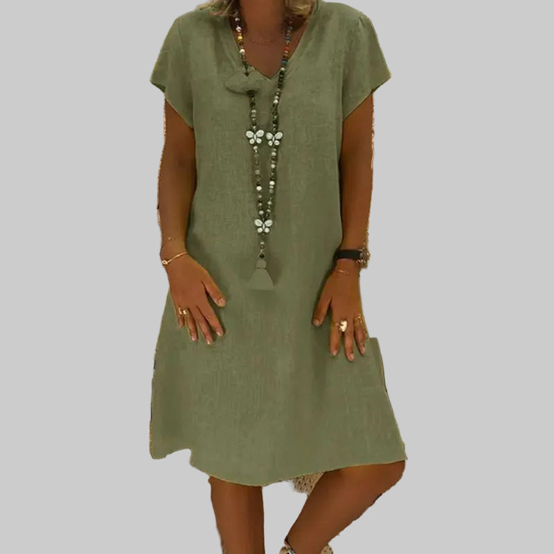 Boho Cotton Linen Midi Dresses
