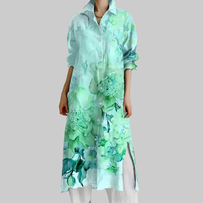 Elegant Floral Button Dress