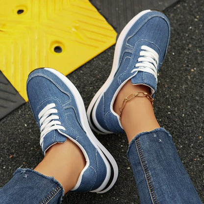 Comfortable Platform Denim Sneakers
