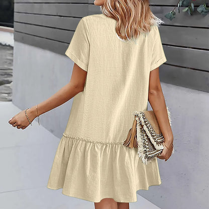 Short Sleeve Casual Tunic Dresses