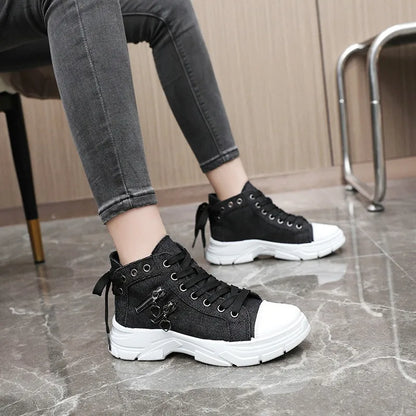 Thick Sole Denim Sport Sneakers