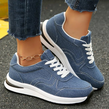 Comfortable Platform Denim Sneakers