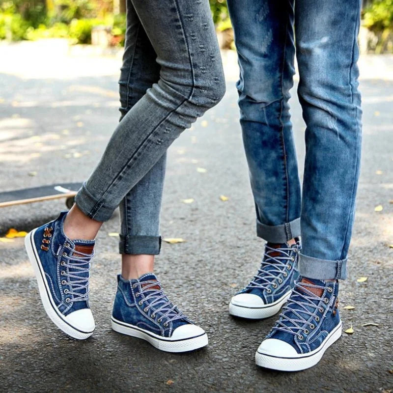 High Top Denim Canvas Sneakers